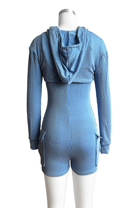 Crop Hoodie Romper Sets