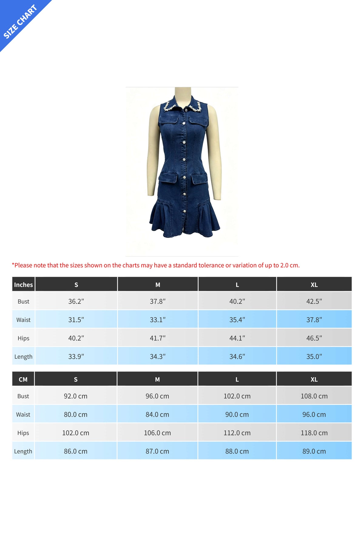 Embellished Collar Ruffle Denim Mini Dress