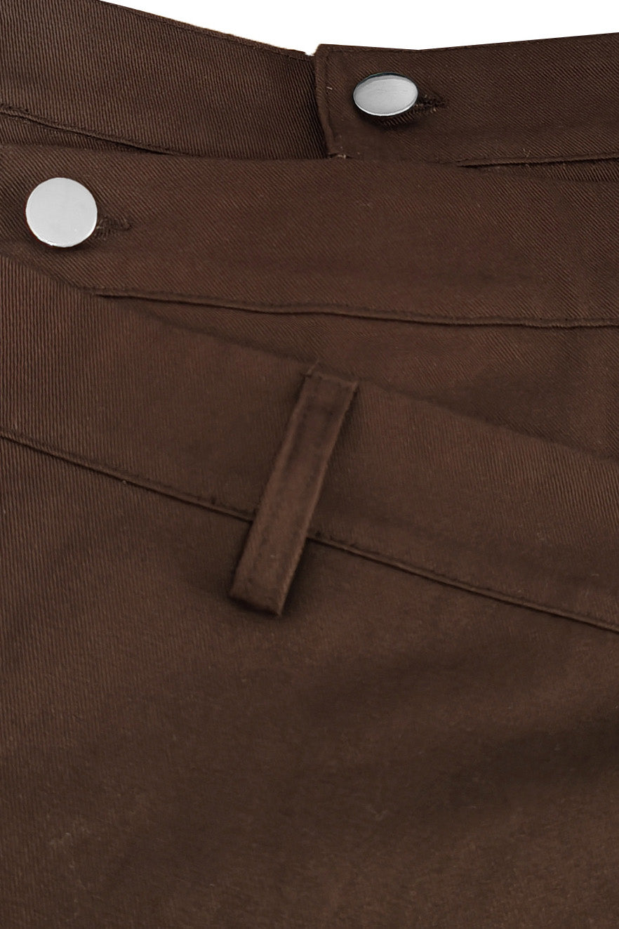 High-Waist Asymmetric Wrap Wide Leg Pants