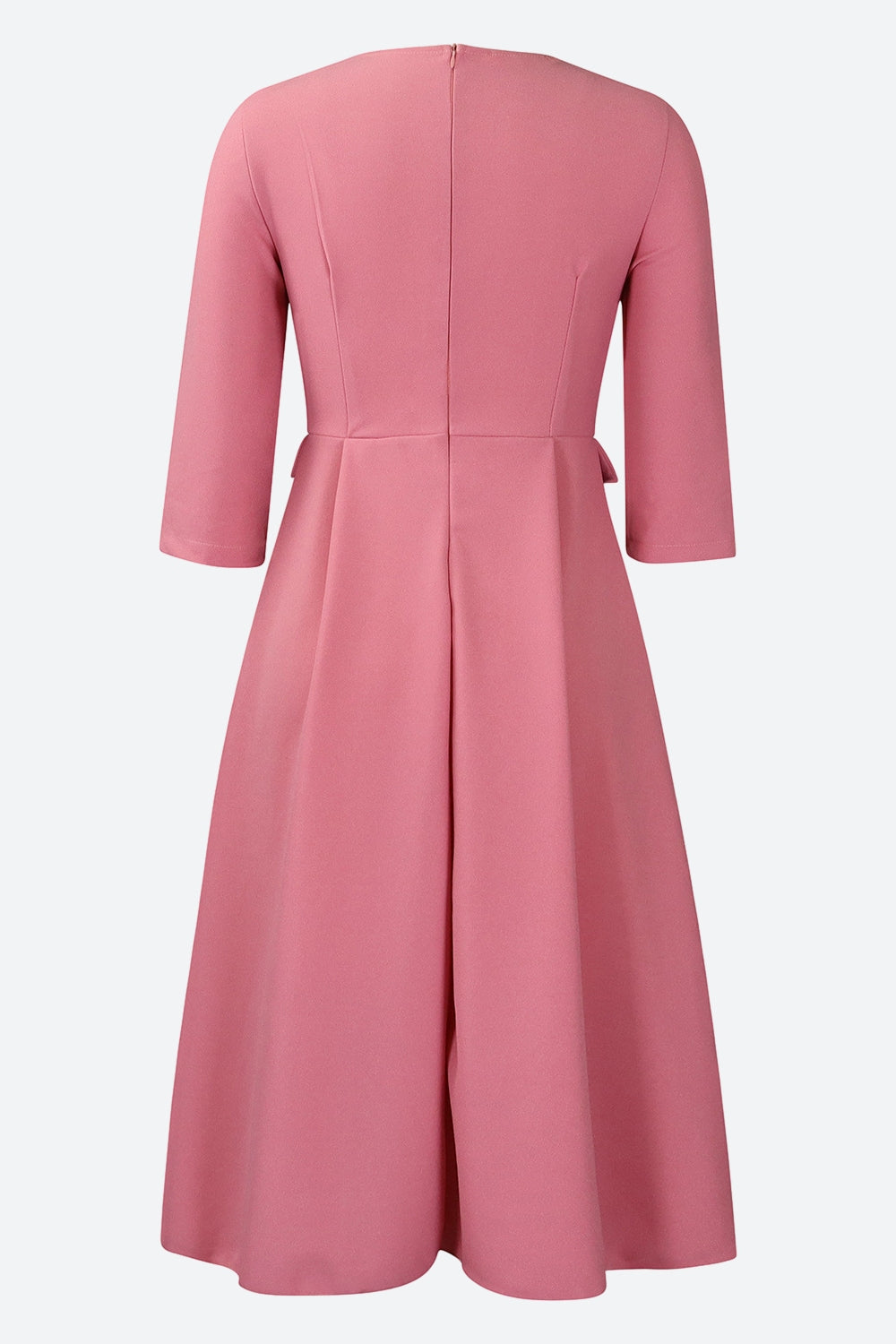 Elegant Solid Pleated Dress