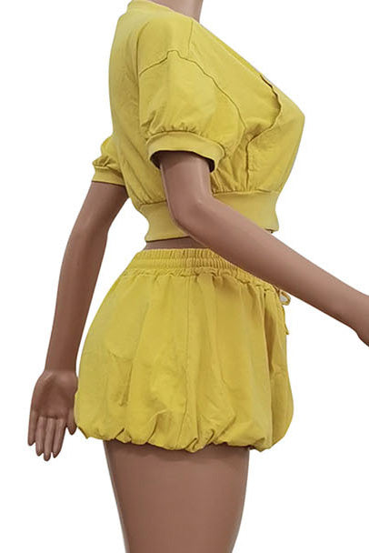Zipper Crop Top and Lantern Skirt Set