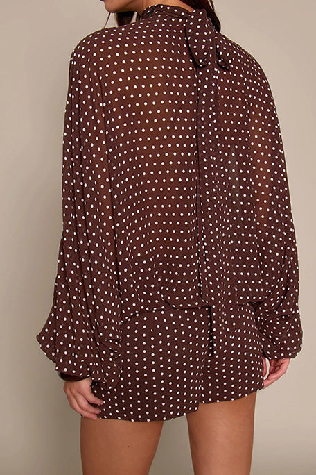 Polka Dot Sheer 2-Piece Shorts Set