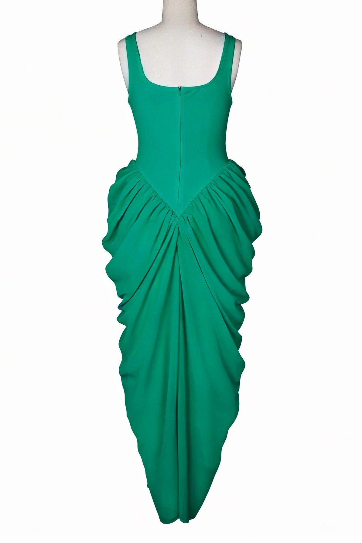 Draped V-Waist Chiffon Maxi Dress