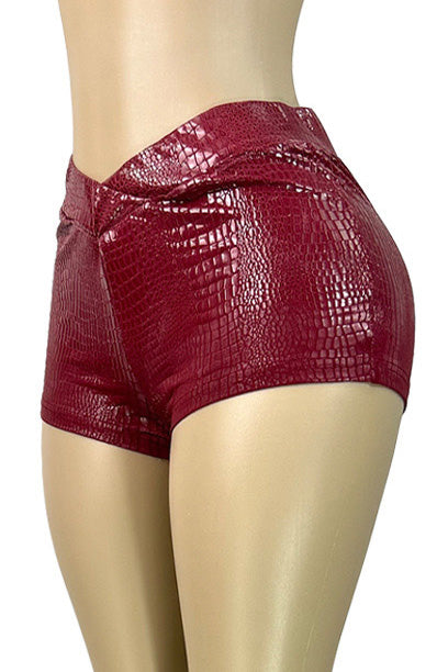 Stretch Faux Leather Bodycon Shorts