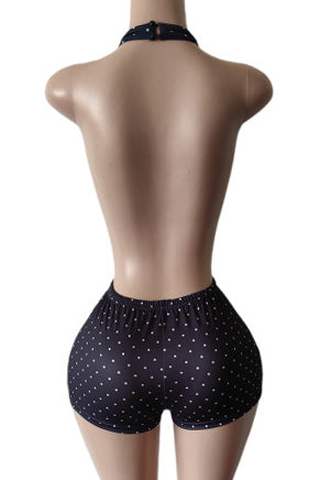 Polka Dot Cutout Romper