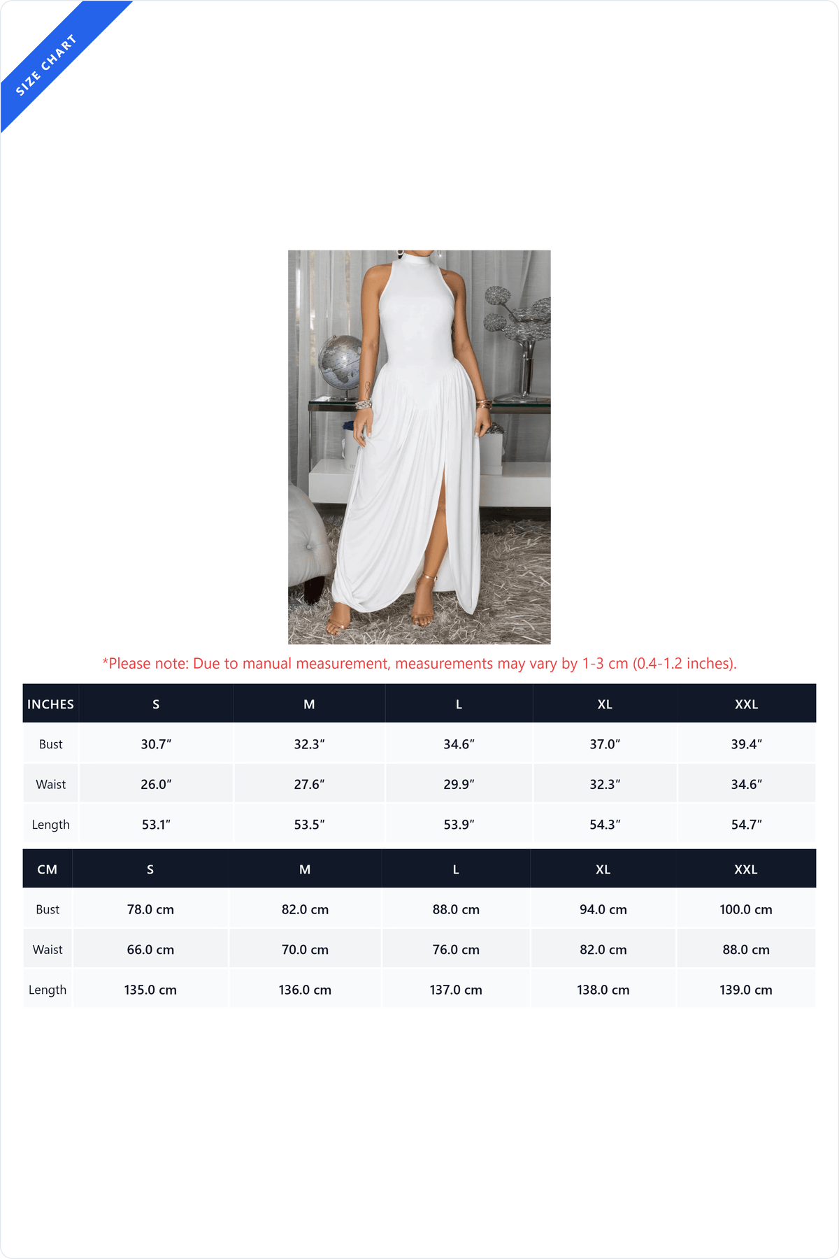 Drop Waist Slit Maxi Dress