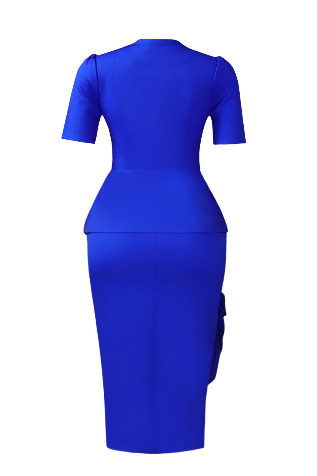 Asymmetrical Button Peplum Skirt Set