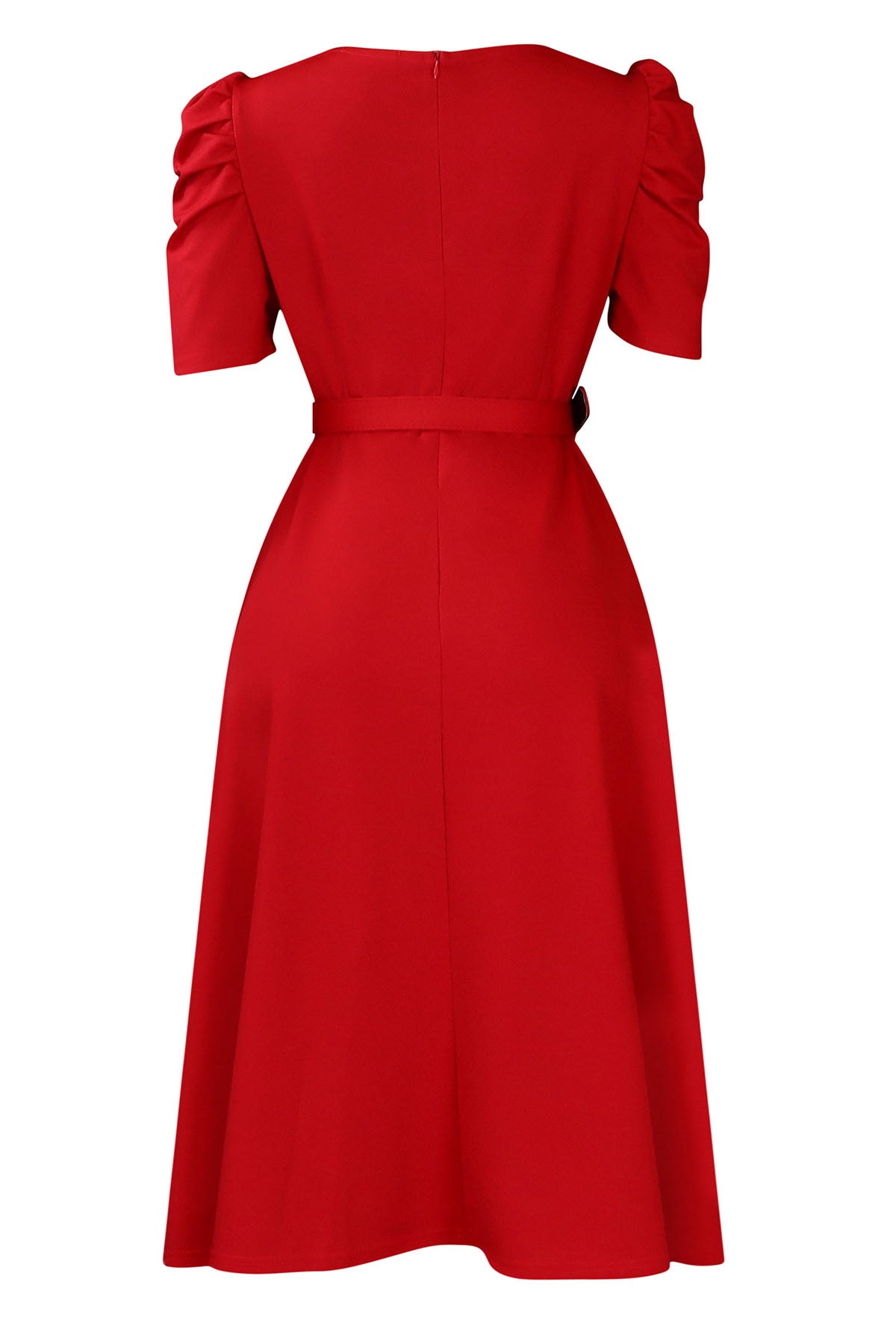 Solid Ruched Midi Dress