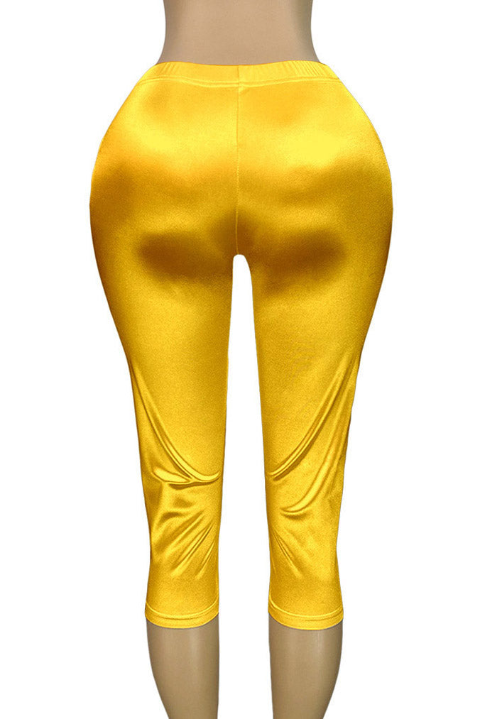 Stretch Satin Capri Pants