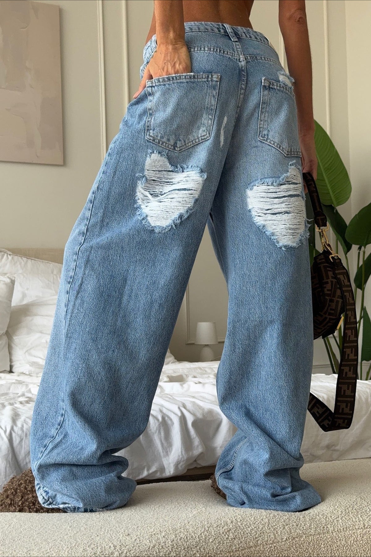 Baggy Wide Leg Denim Jeans