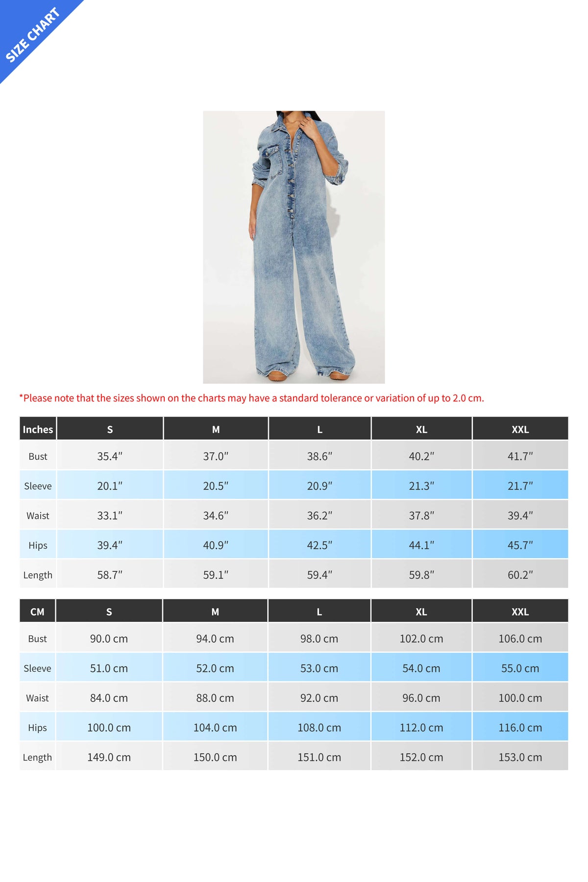 Slim Fit Long Sleeve Washed Denim Jumpsuit