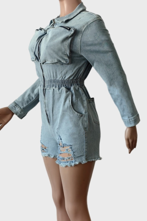 Denim Romper