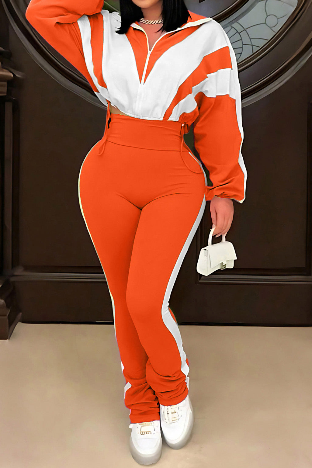 Sporty Color Block 2-Piece Tracksuit