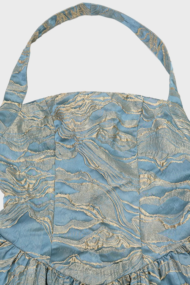 Jacquard Halter Mini Dress