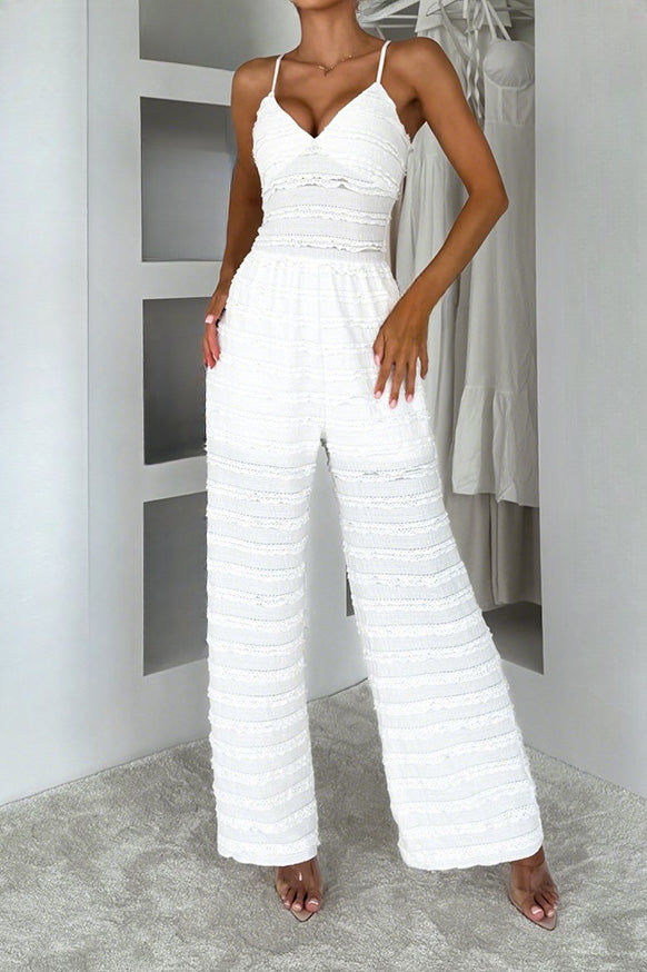 Sleeveless Wide Leg Spaghetti Strap Jumpsuit