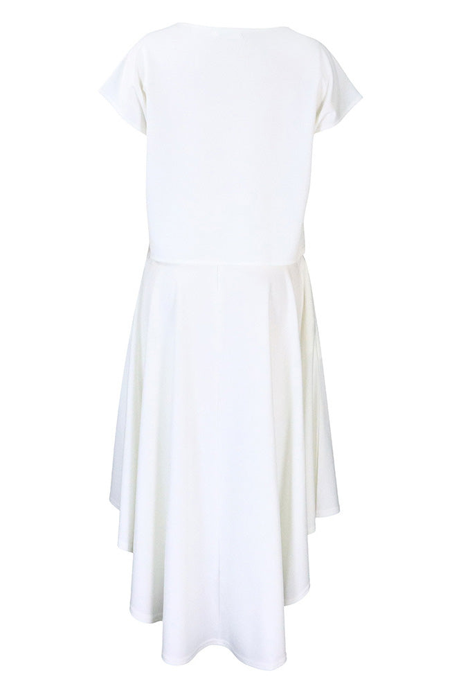 Solid Top & A-Line Midi Skirt