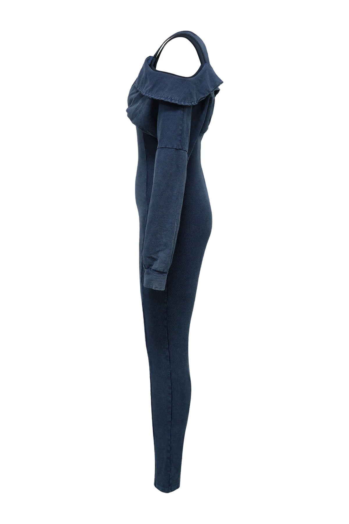 Off-Shoulder Mineral Wash Ribbed Jumpsuit