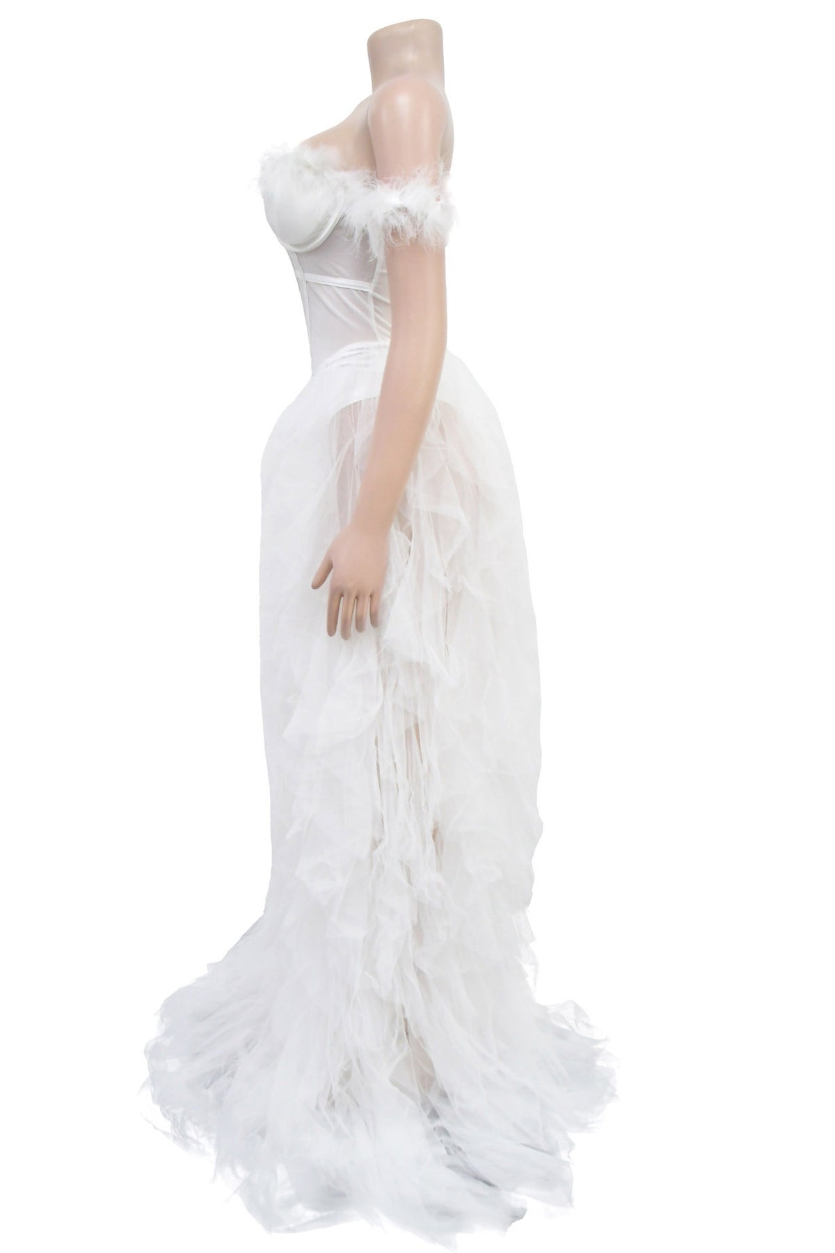 Strapless Corset Tulle Maxi Dress