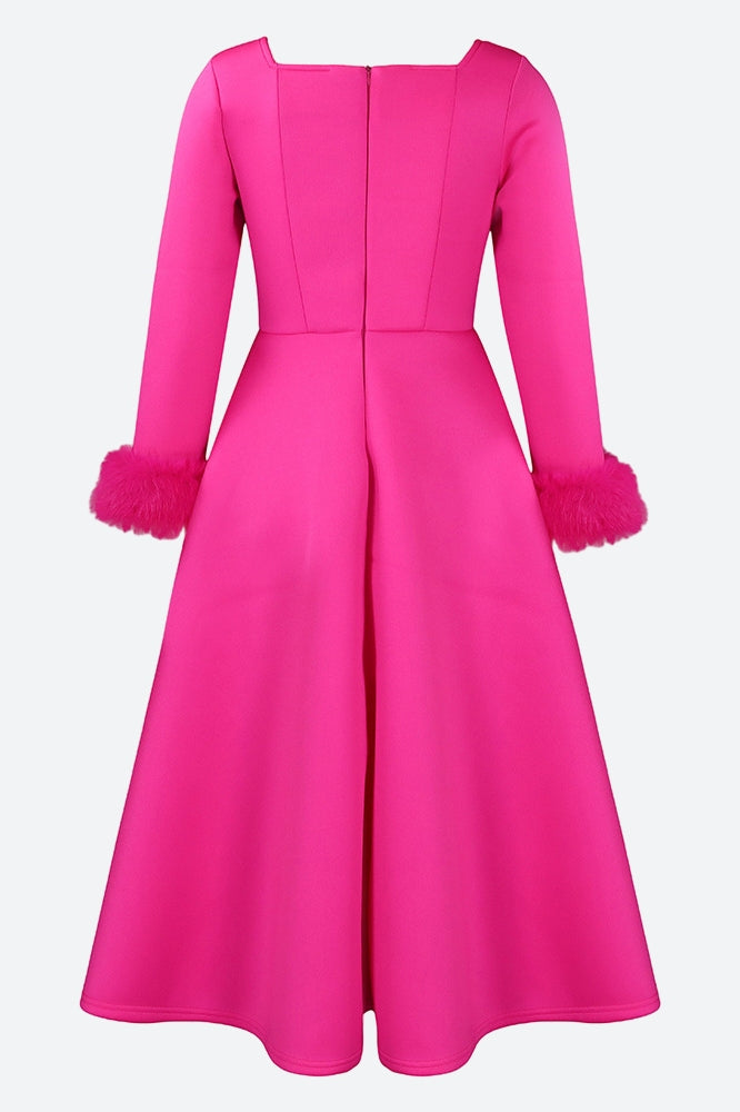 Long Sleeve Square Neck Maxi Dresses