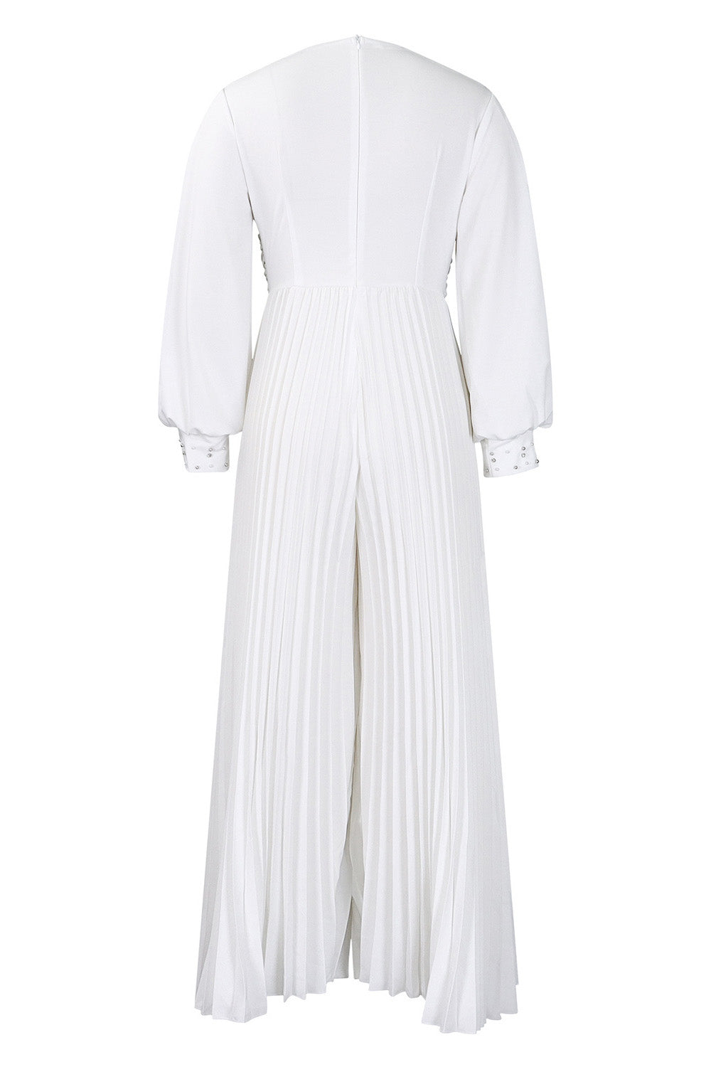 Plus Size Beaded Mesh Wide-Leg Jumpsuit