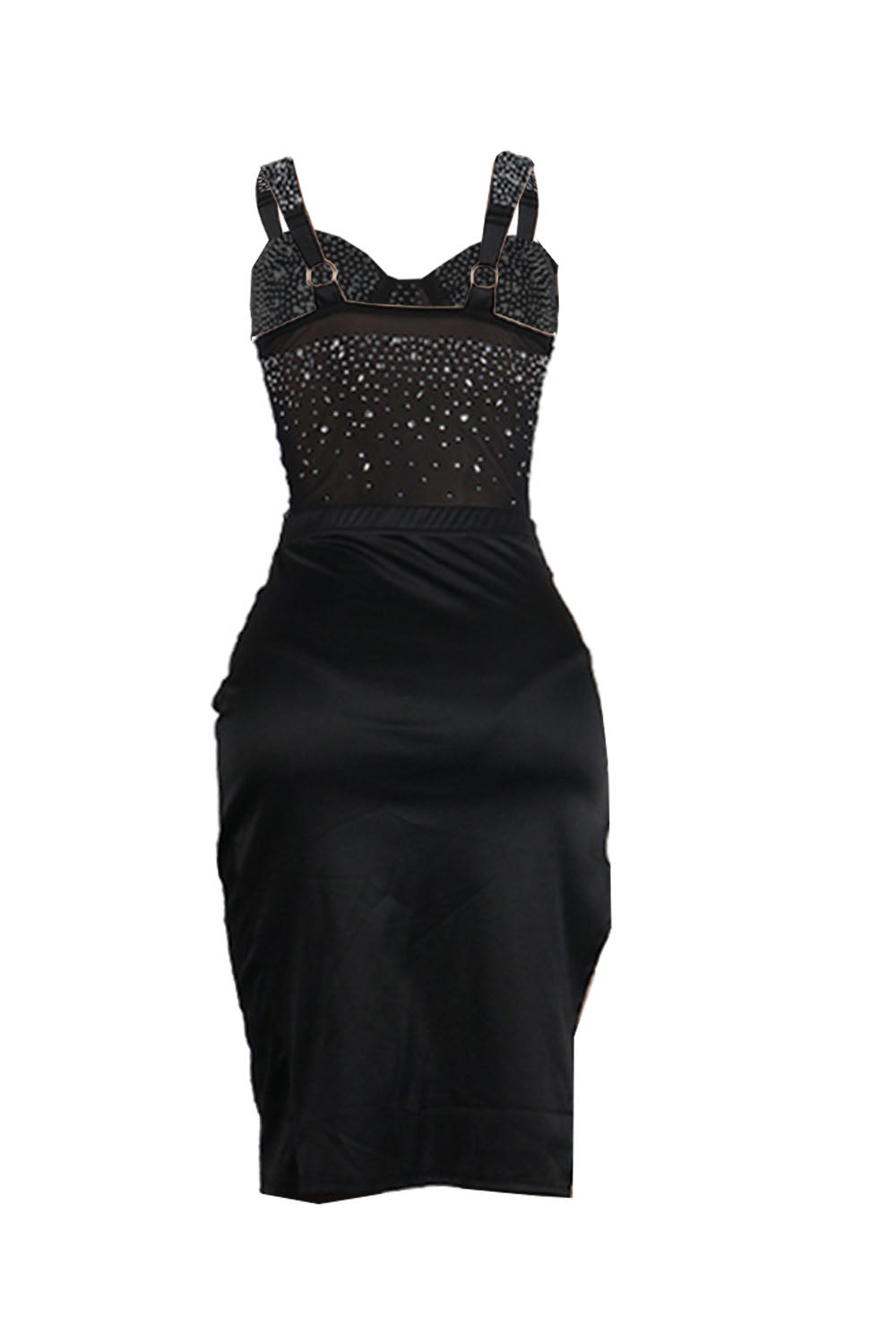 Rhinestone Bodysuit & Pencil Skirt Skirt Set