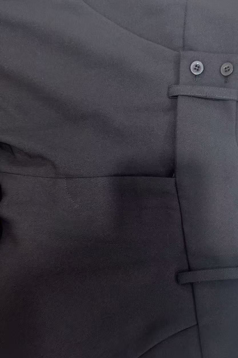 Low-Rise Wide-Leg Tailored Trousers