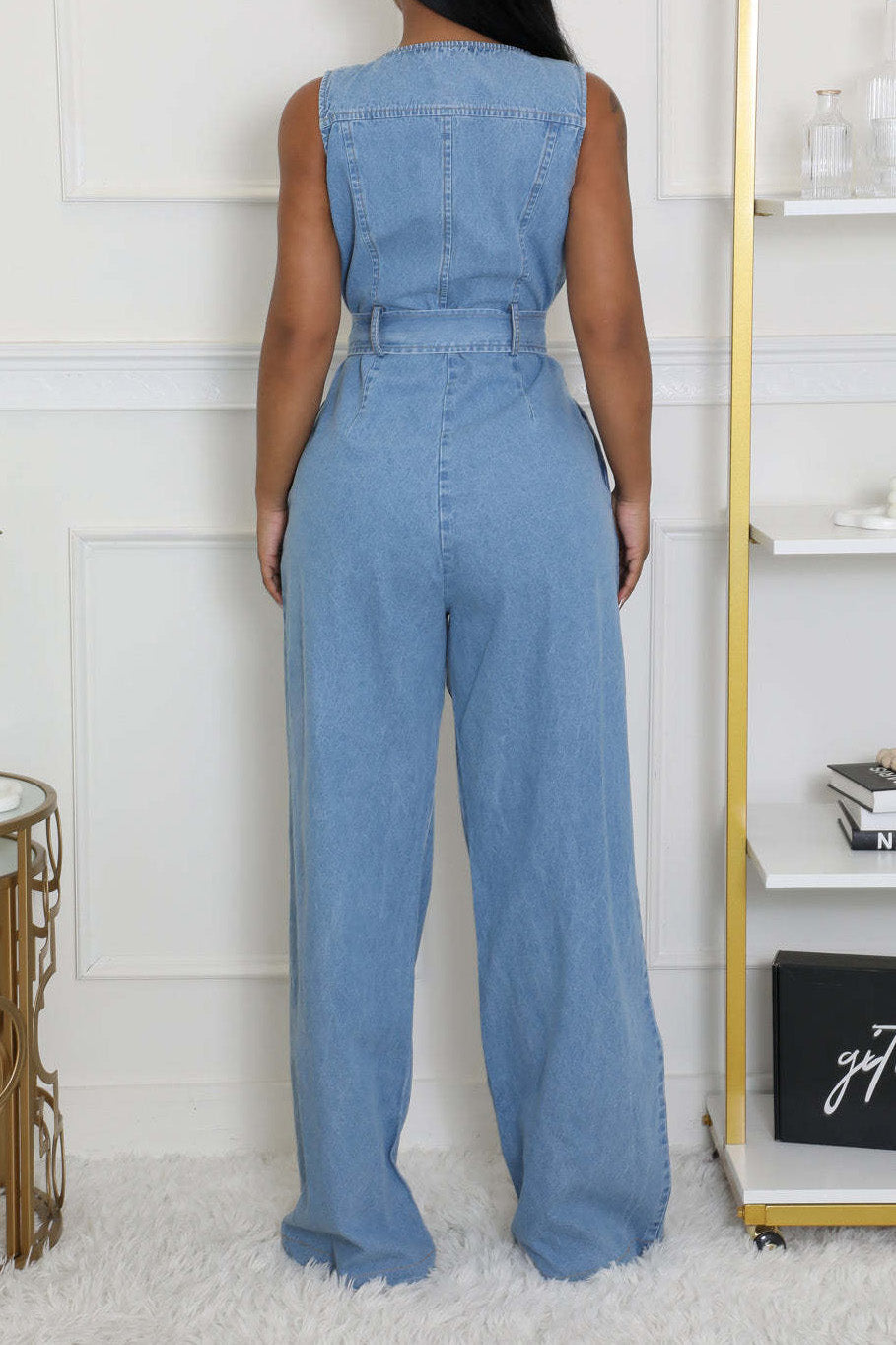 Zipper Up Sleeveless Jumpsuit