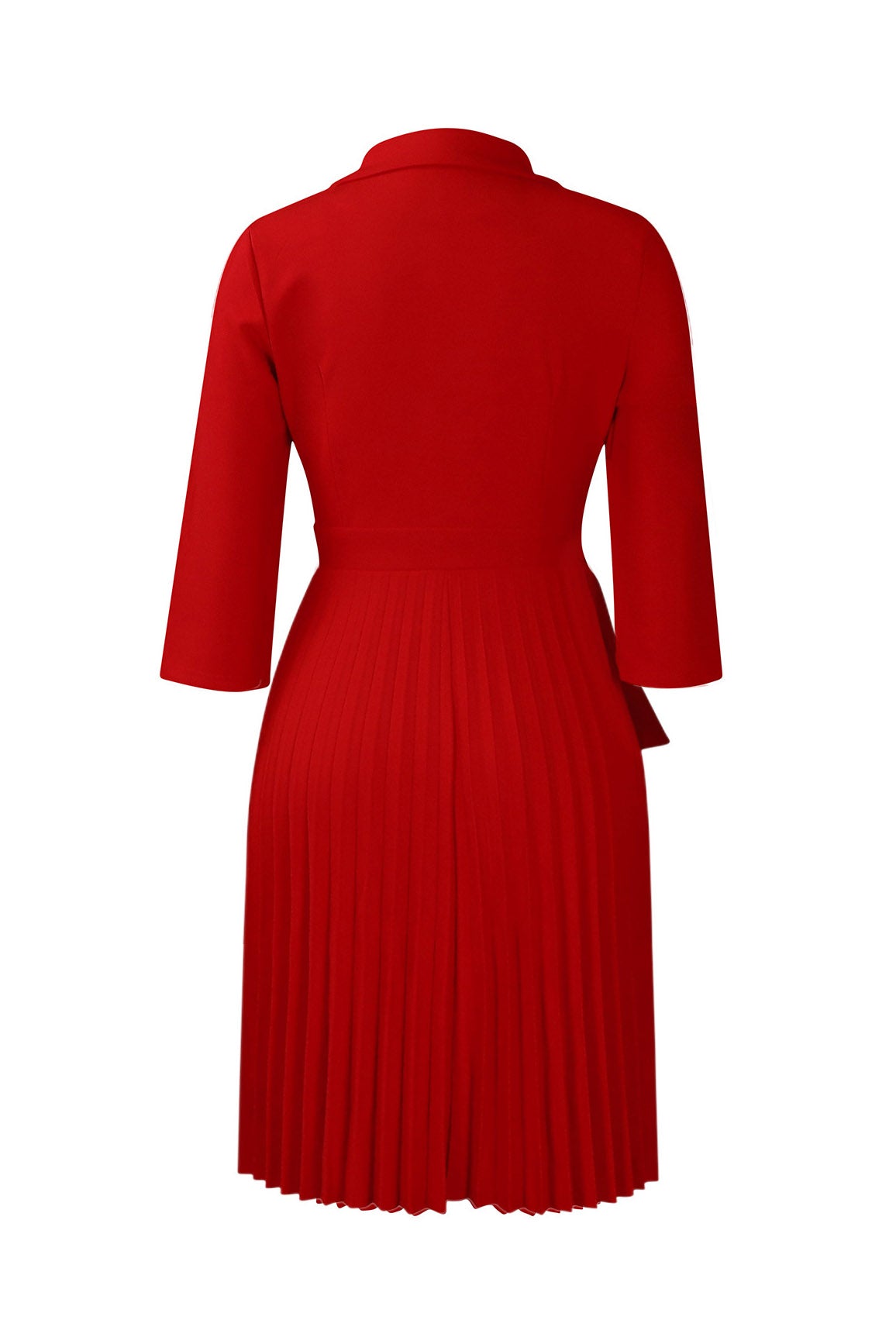 Pleated Blazer Collar Dress