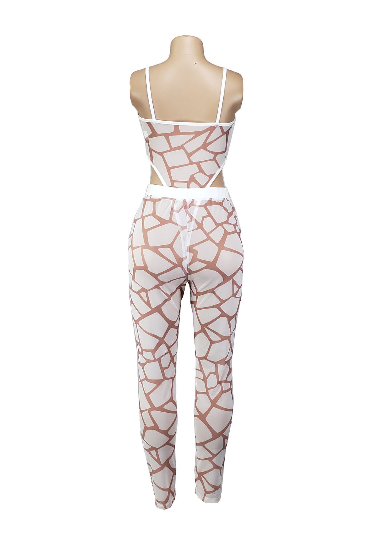 Geometric Sheer Mesh Bodysuit Set