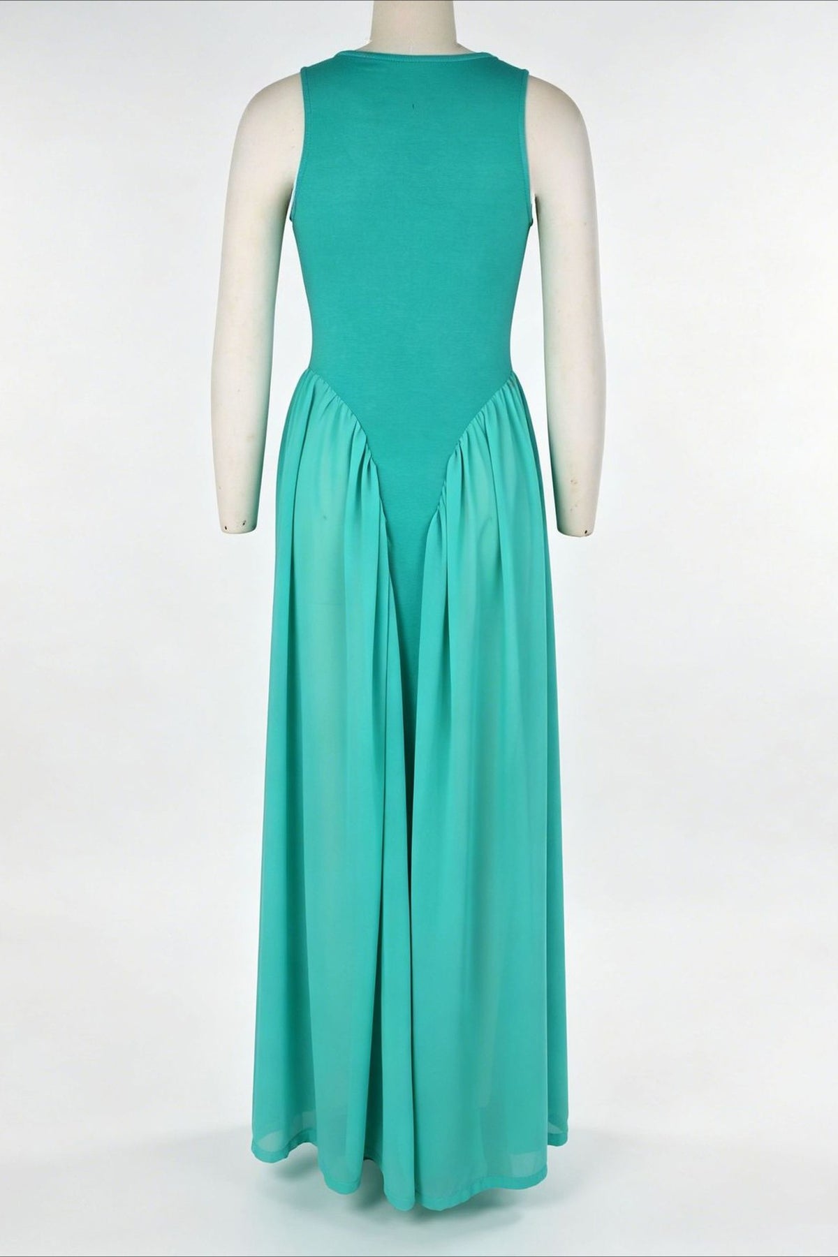 Spliced Chiffon Pleated Maxi Dress