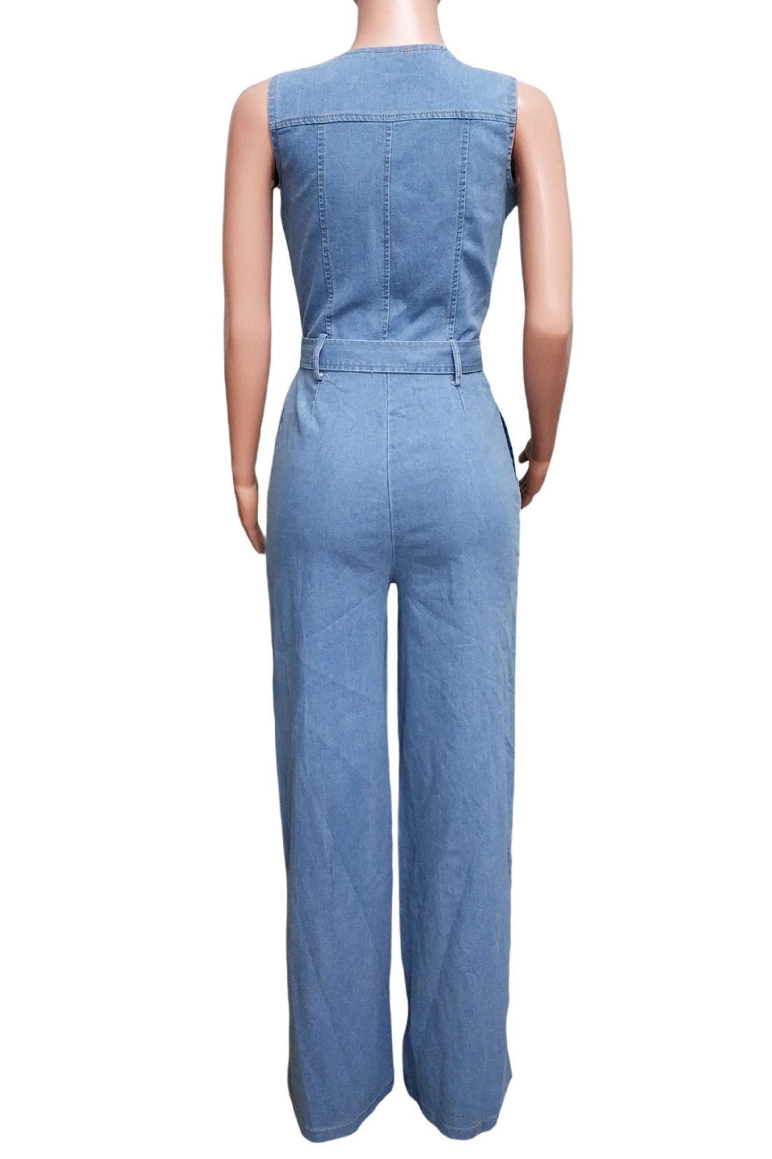 Zipper Up Sleeveless Jumpsuit