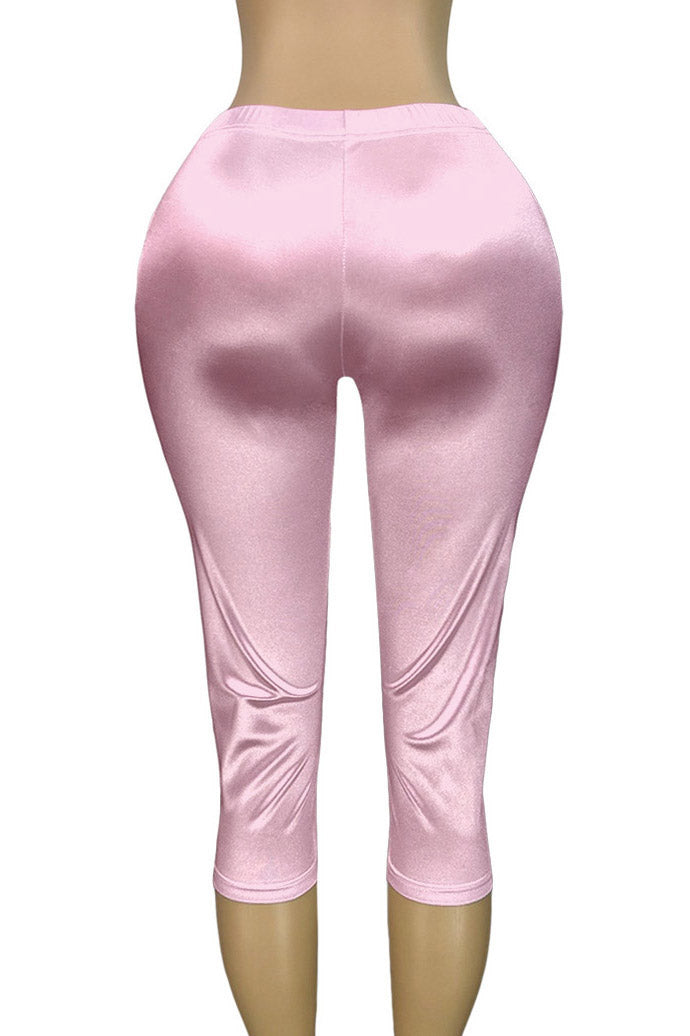 Stretch Satin Capri Pants