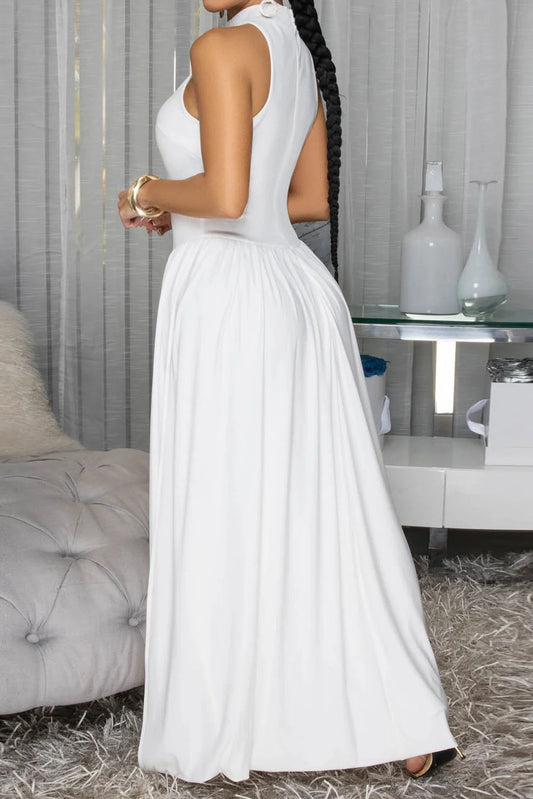 Drop Waist Slit Maxi Dress