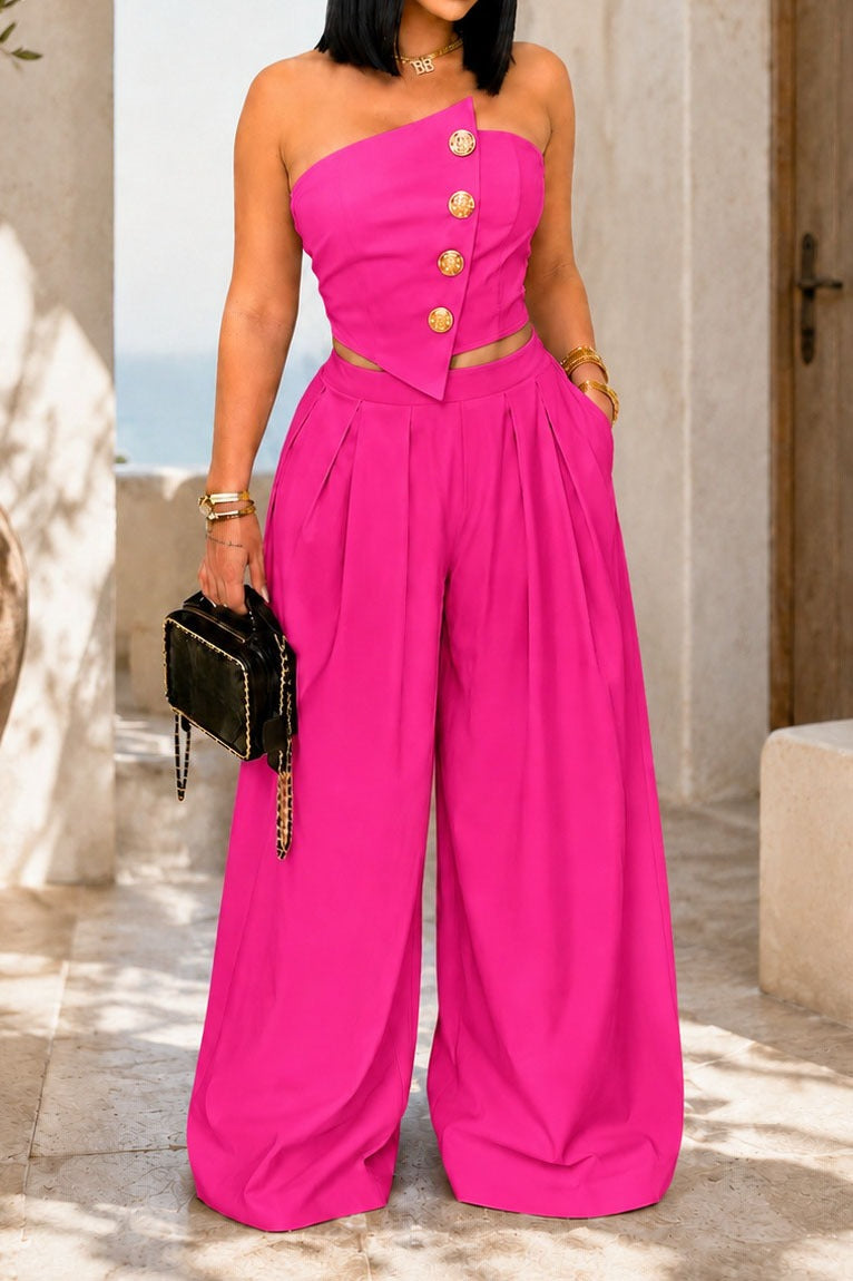 Asymmetrical Bandeau Pant Set