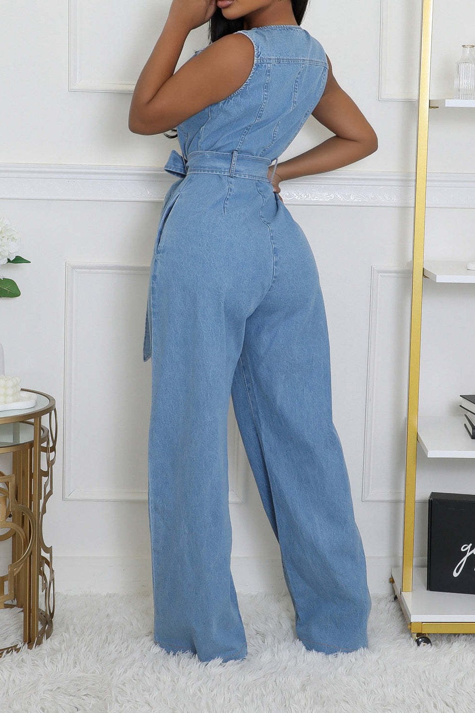 Zipper Up Sleeveless Jumpsuit