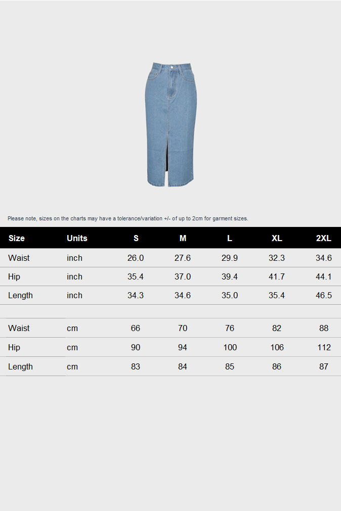 Slit Denim Skirt