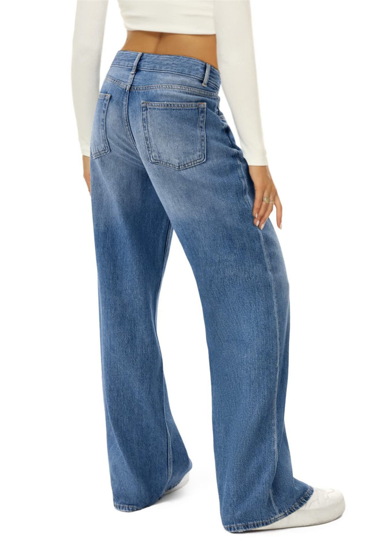 Classic High Waist Straight Denim Pants