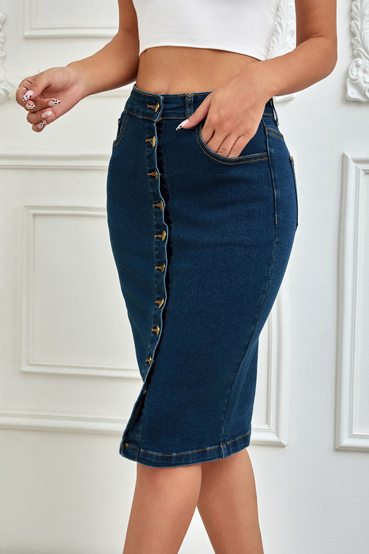 Denim Bodycon Pencil Skirt