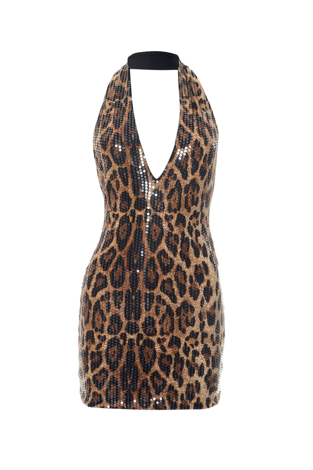 Deep V Backless Mini Dress