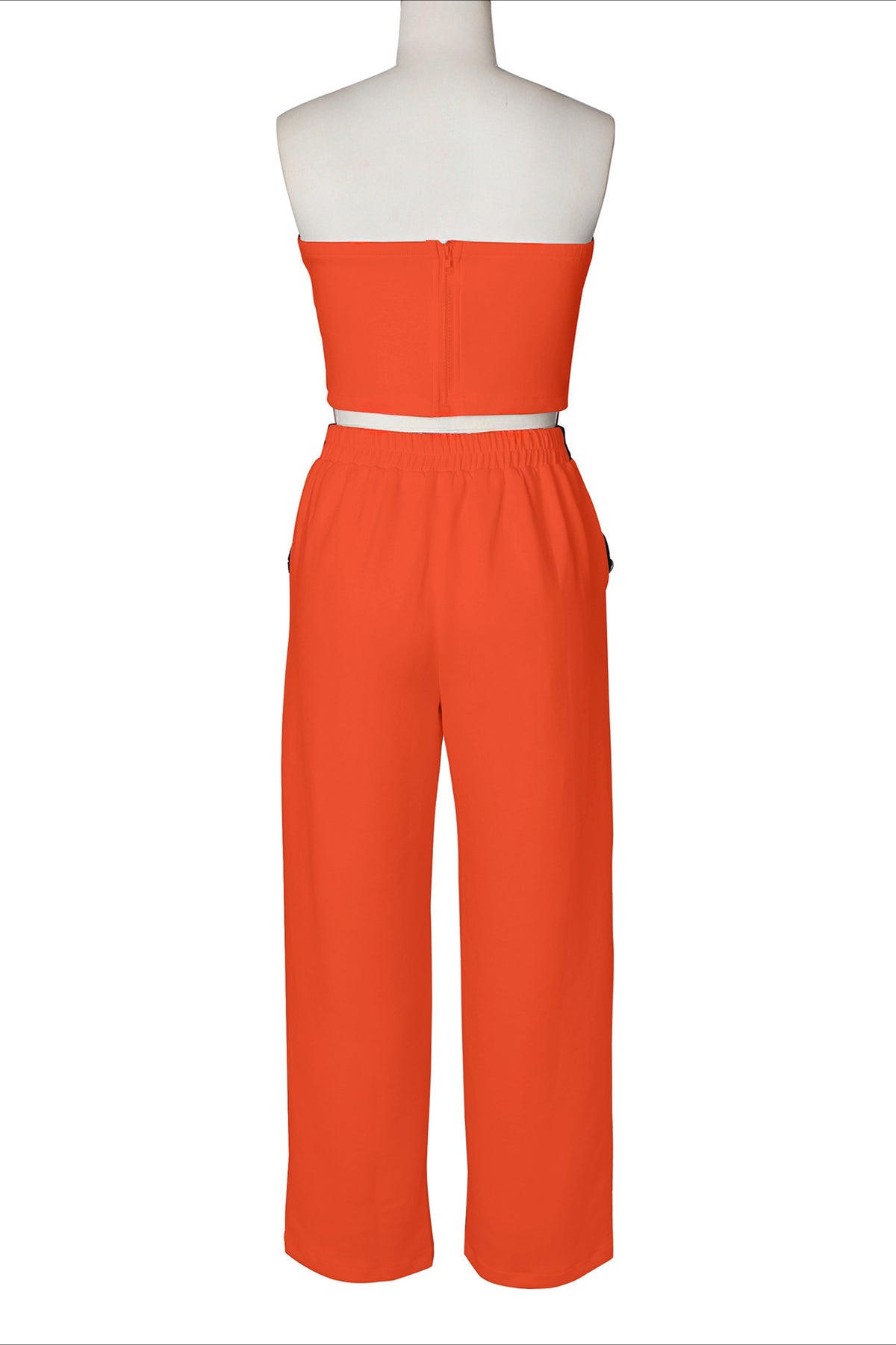 Wide-Leg Pant Suit with Wrap Detail Top