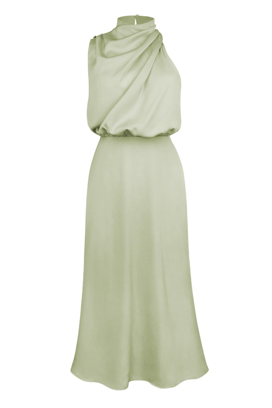 Satin Mock-Neck Slip Dress
