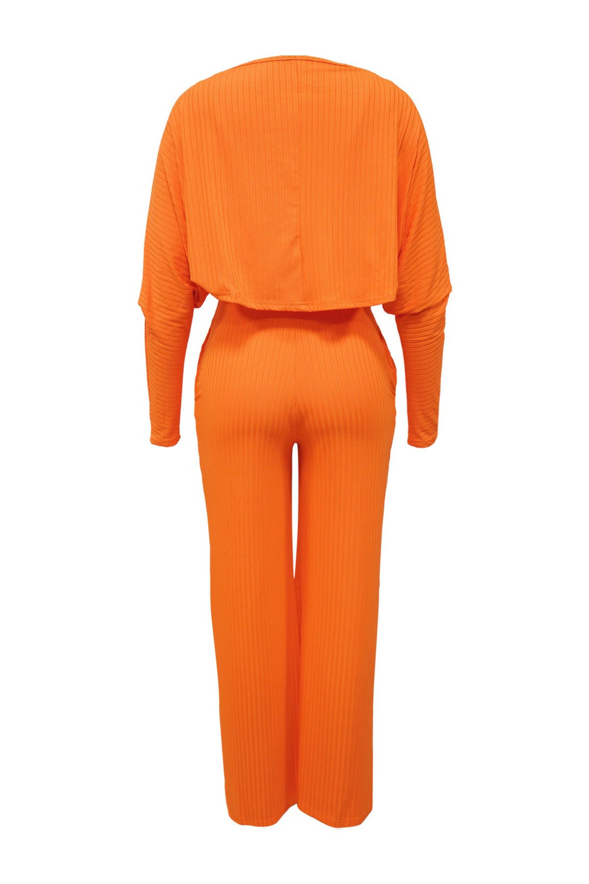 2-Piece Ribbed Knit Tank Jumpsuit & Cropped Top Set