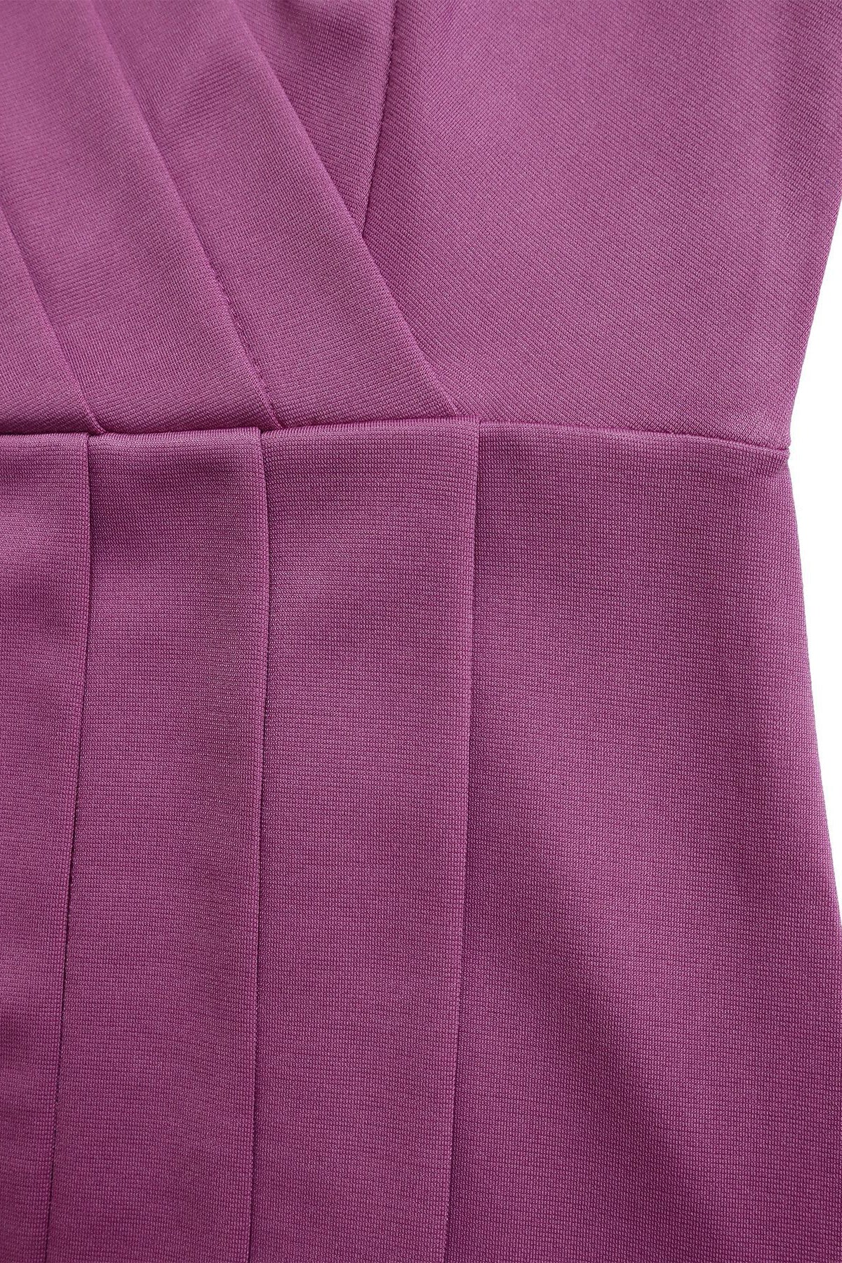 V-neck Short Sleeve High Waist Slim Dress