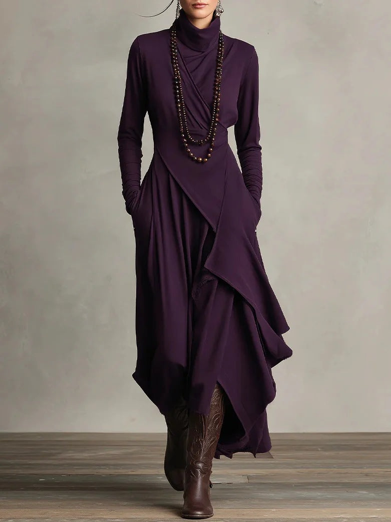 Bohemian Turtleneck Maxi Dress