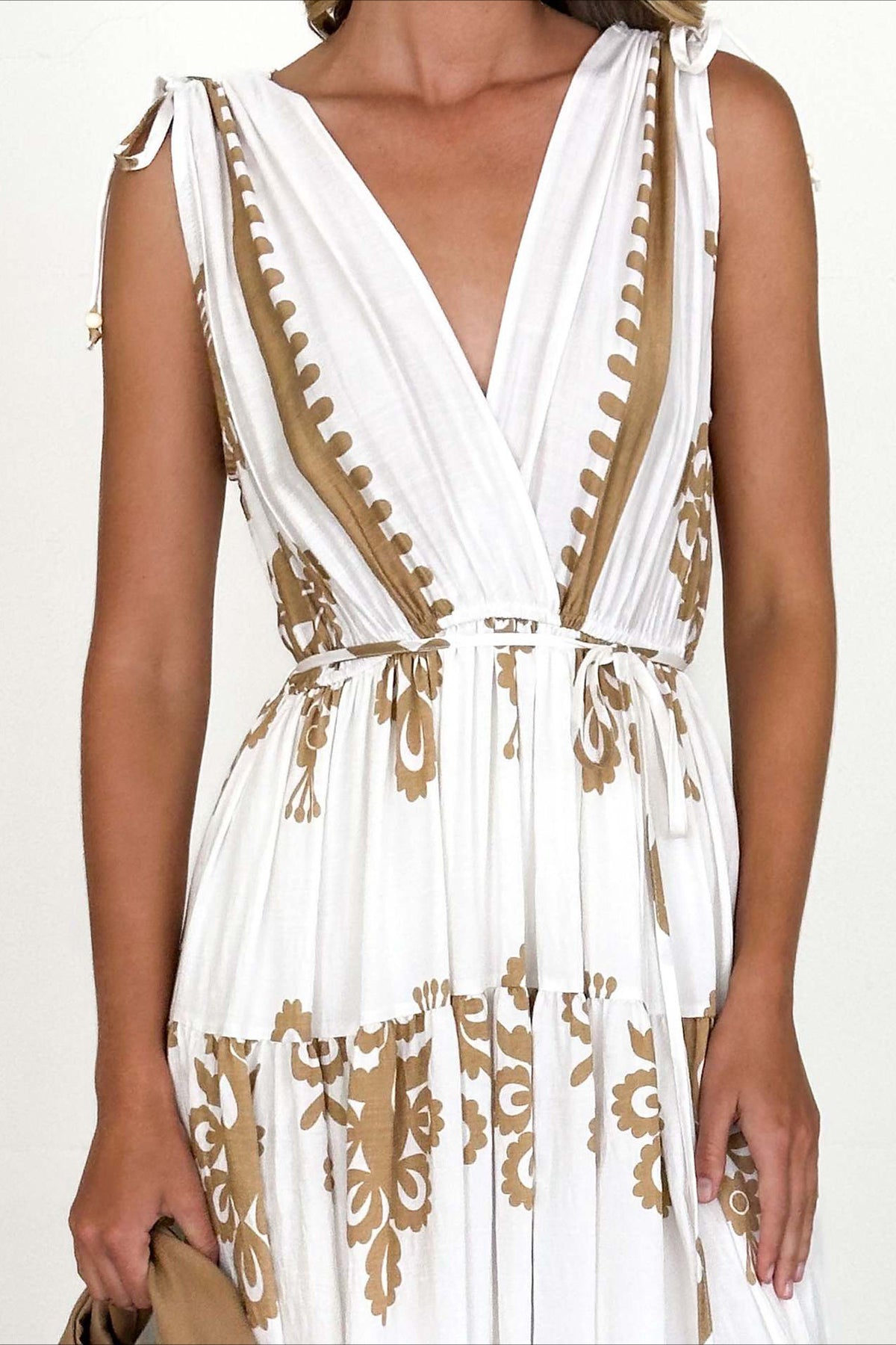 Bohemian Floral Print V-Neck Maxi Dress