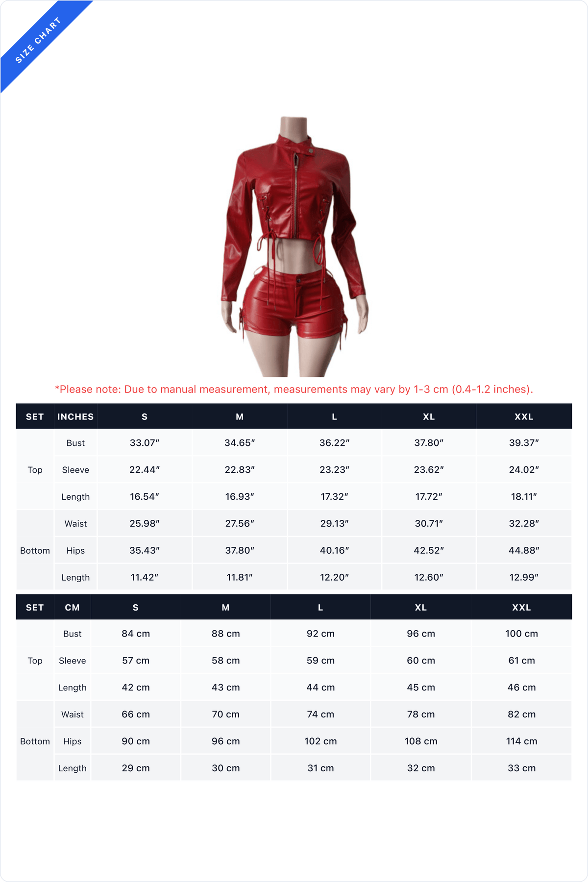 Lace-Up Faux Leather Jacket & Shorts Set