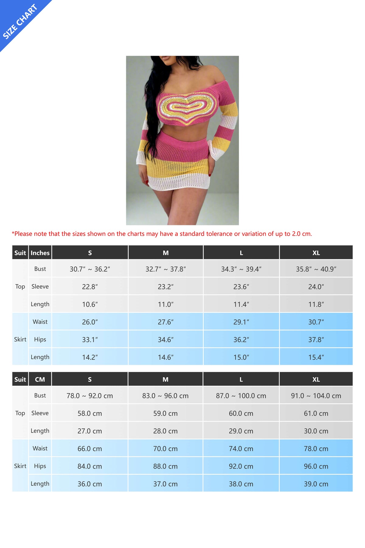 Crochet Long Sleeve Crop Top Skirt Sets