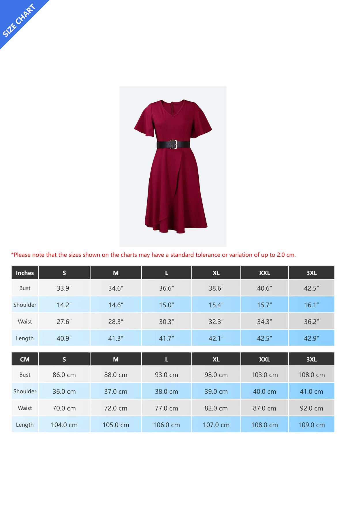 Bell Sleeve Solid Color Belt Dress