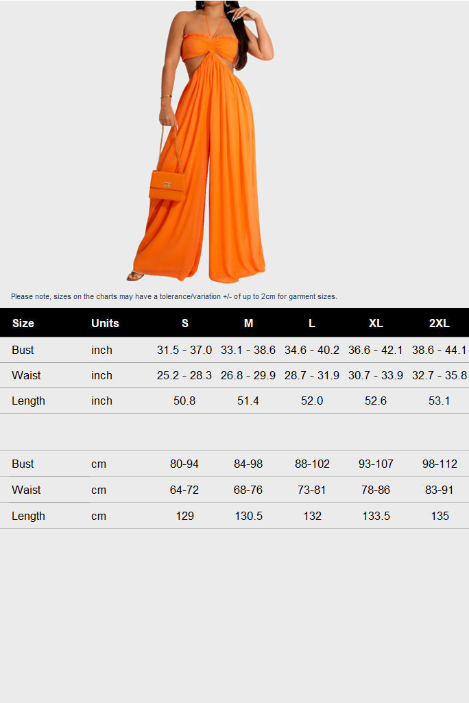 Wide Leg Flared Jumpsuit