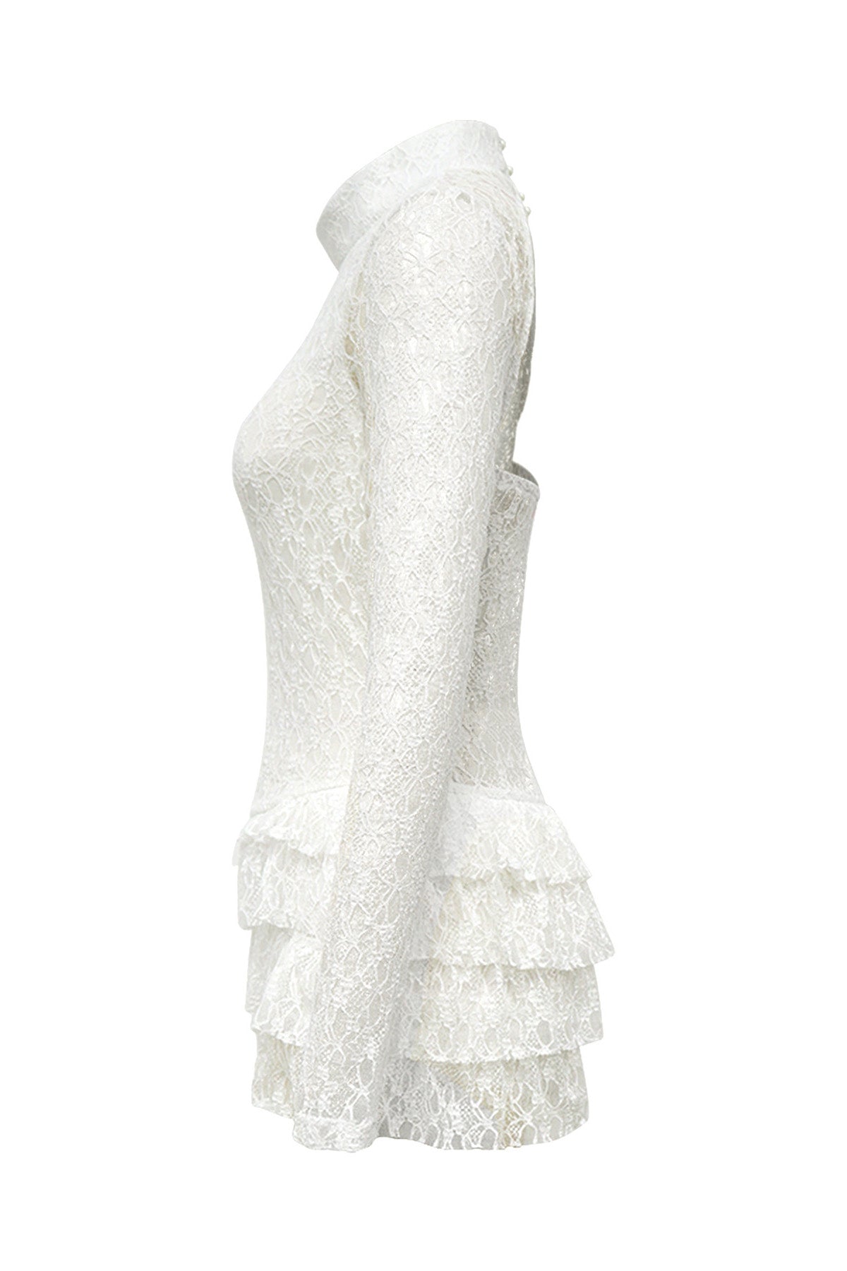 Long Sleeve Lace Ruffle Romper